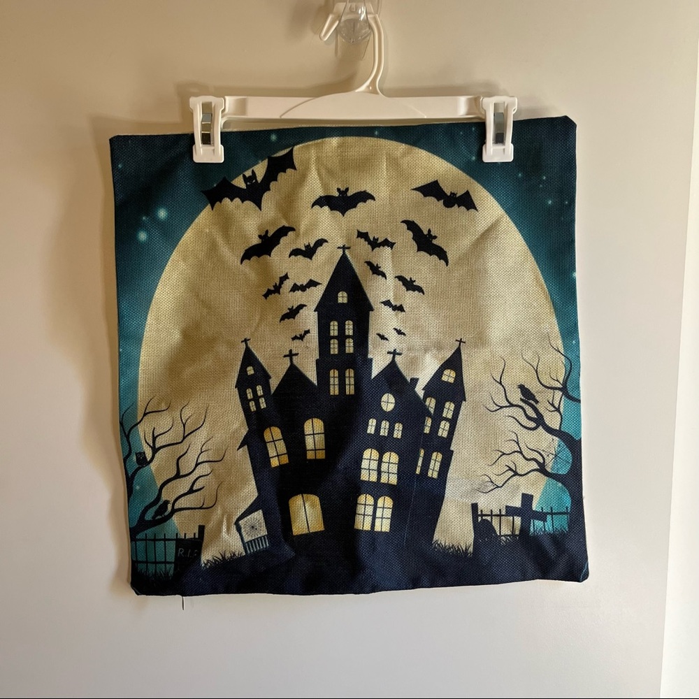 Cream Halloween 17 Inch Square Pillow Case Cover, Canvas Style Feel